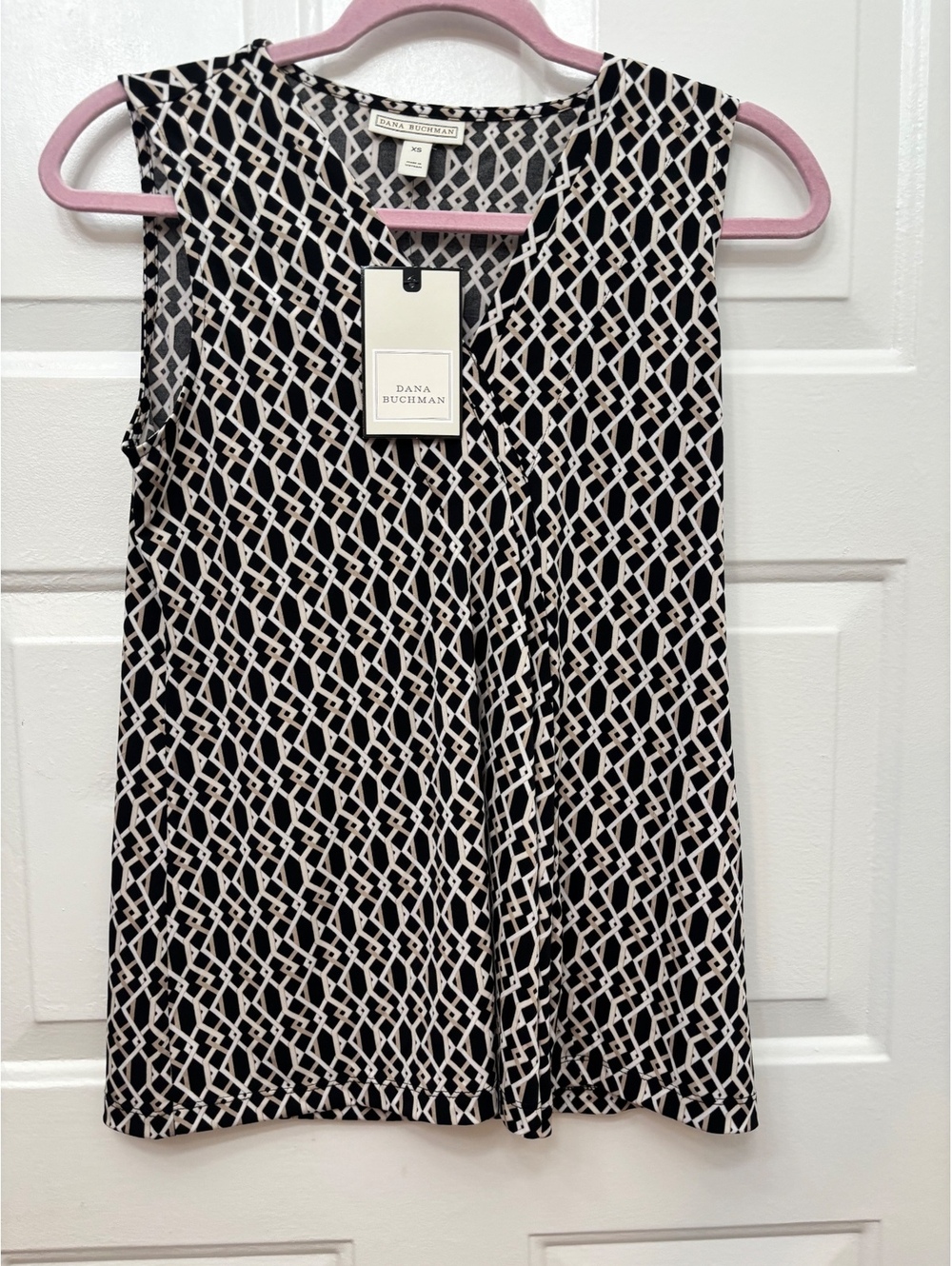Dana Buchman sleeveless geometric print blouse size XS